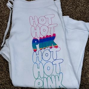 Victoria's Secret Pink White Crop Sweatpants